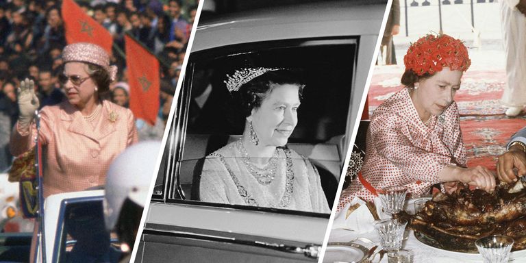 الملكة إليزابيث الثانية ملكة بريطانيا في زيارة رسمية لدولة المغرب في ثمانينيات القرن العشرين