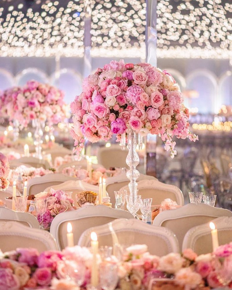  سنتربيس طاولات الزفاف مزينة بالكريستال من تصميم بول نصر