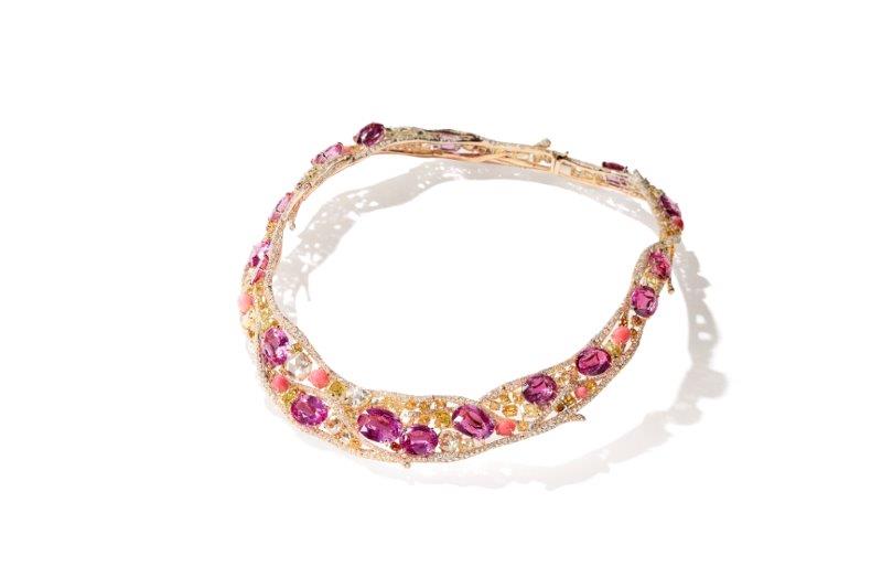 عقد Pink Sapphire Architectural Necklace  من علامة CINDY CHAO The Art Jewel