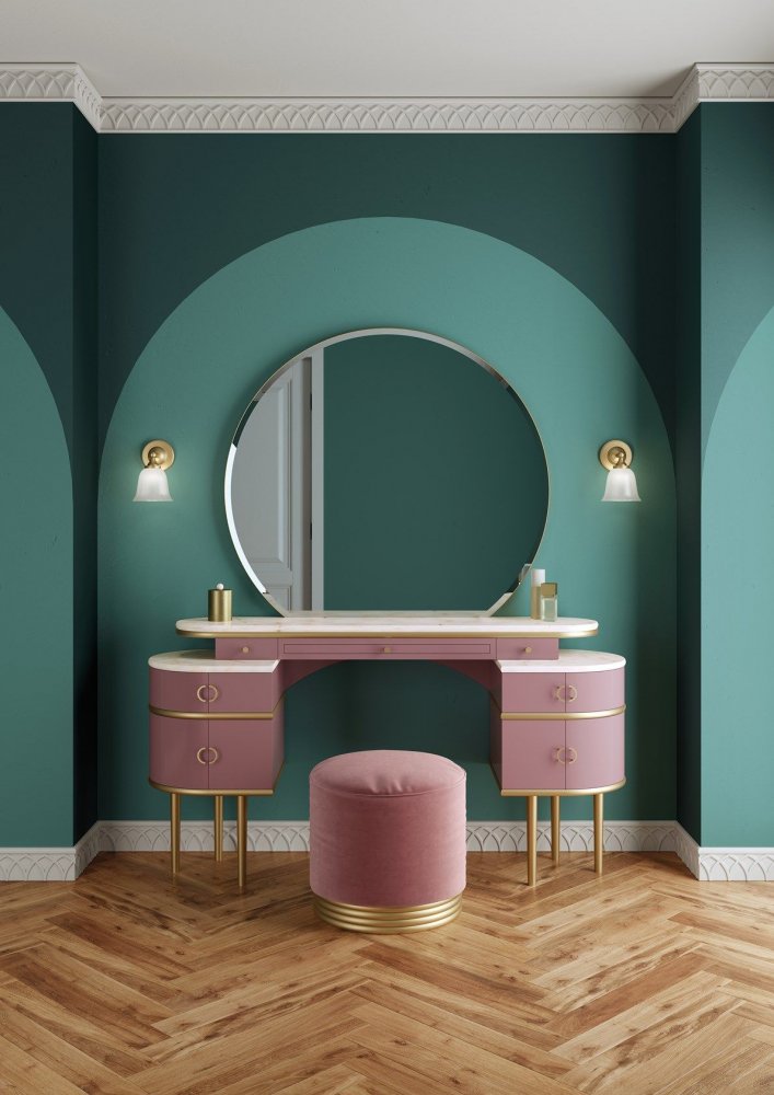 Distinctive makeup table design for modern bedrooms