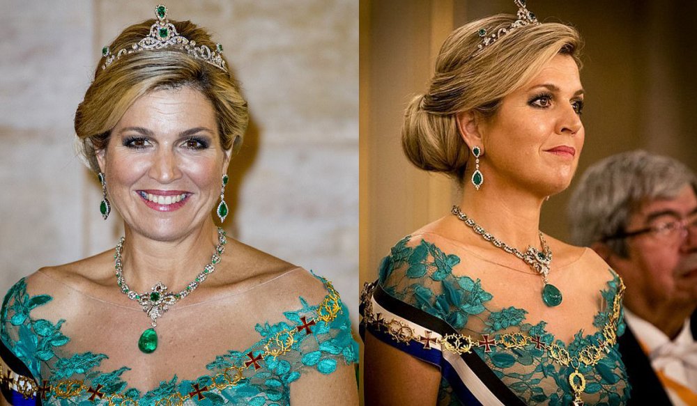 تاج Dutch Emerald Parure Tiara ومجوهرات الزمرد