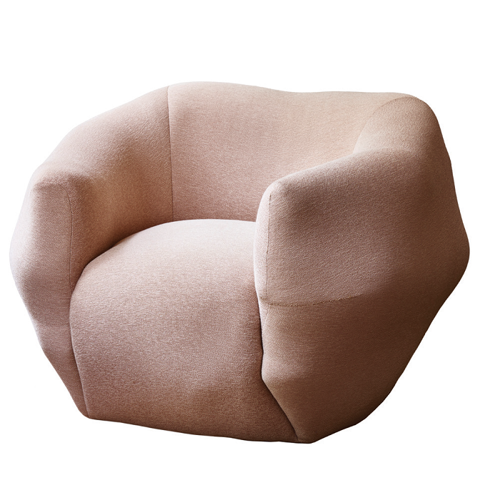 كرسي "أسيميتري" Asymétrie ذو ذراعين ولون وردي من "بيير يوفانوفيتش" Pierre Yovanovitch