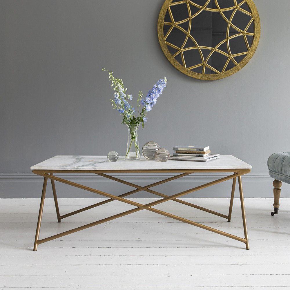  ‎الرخام مع الذهبي البراق لتصميم طاولة غرفة معيشة مميزة
