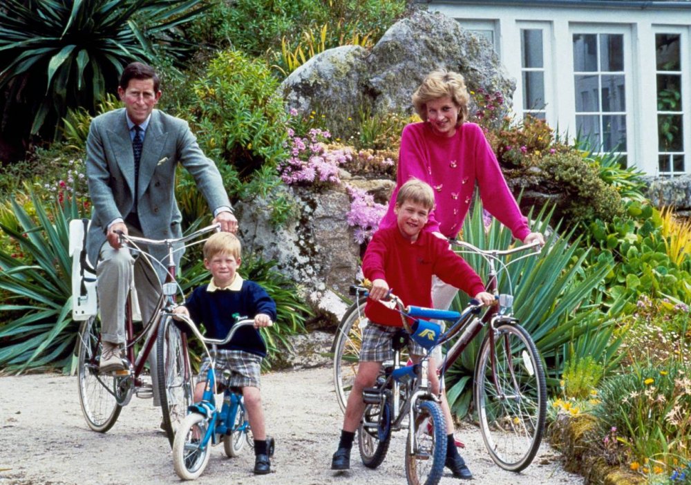 الأمير تشارلز والأميرة ديانا وأبنائهما ويليام وهاري
