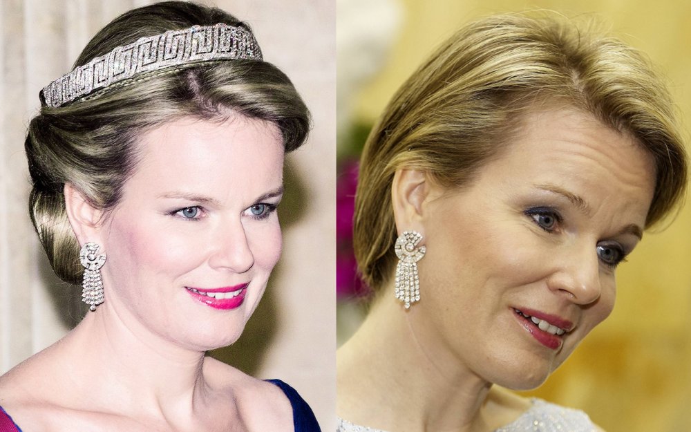الملكة ماتيلد ترتدي أقراط Art Deco Fringe Earrings