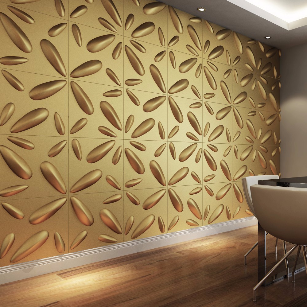 تصاميم جبسية بلونها الذهبي البراق لديكور غرفة طعام مميزة