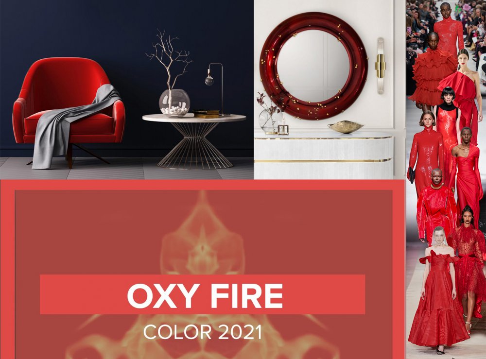 الأحمر الجذاب oxy fire آخر صيحات الموضة في الديكور لعام 2021