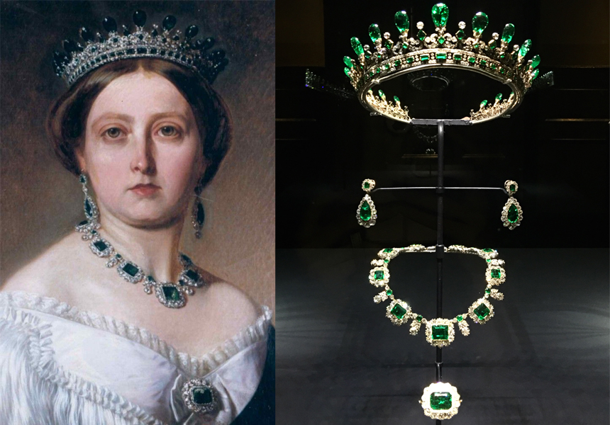  طقم وتاج Queen Victoria’s Emerald Tiara