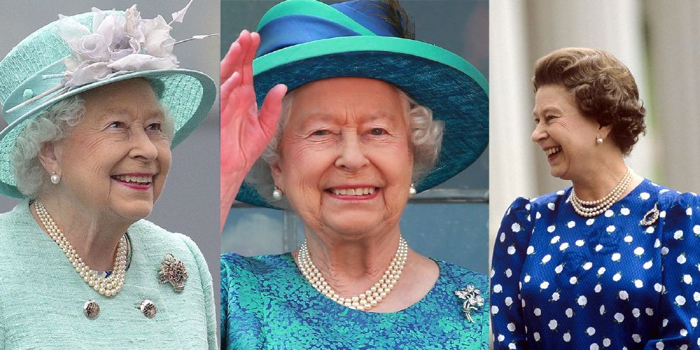 الملكة إليزابيث ترتدي عقد عقد The Queen's Three Strand Pearl Necklace
