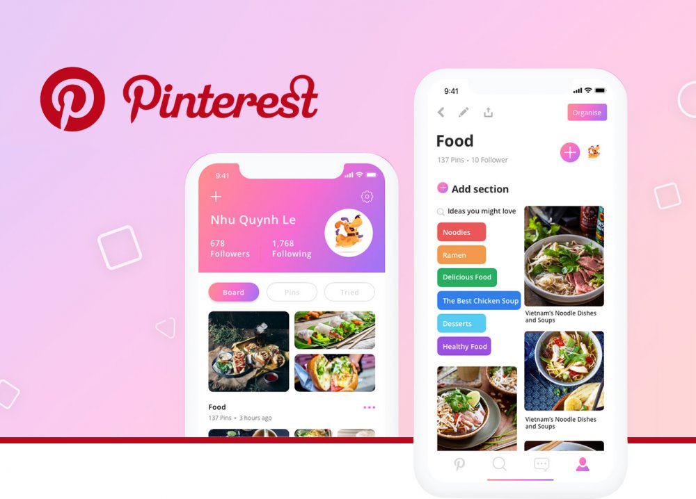  تطبيق Pinterest هو شبكة اجتماعية لمشاركة و تبادل المحتوى المميز على الإنترنت