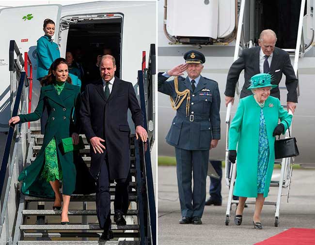 ارتدت كل من ملكة إليزابيث الثانية ودوقة كامبريدج فساتين خضراء اللون 
