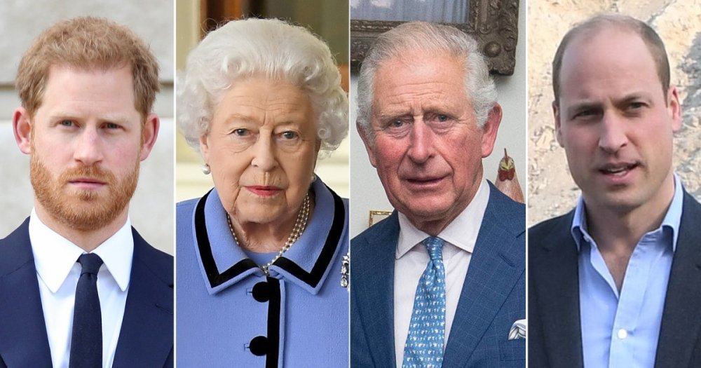 ملكة بريطانيا والأمير تشارلز والأميرين وليام وهاري