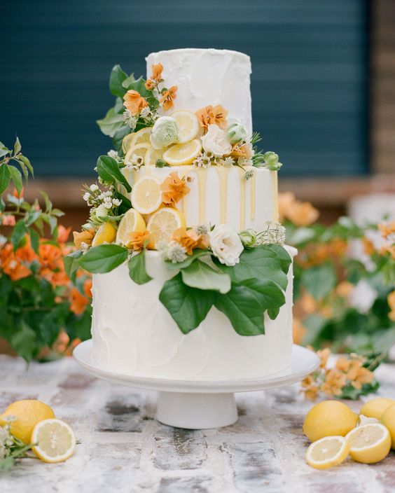 أفكار مبتكرة لكعكة الزفاف في فصل الصيف 2021 بالفواكه الشهية الصيفية