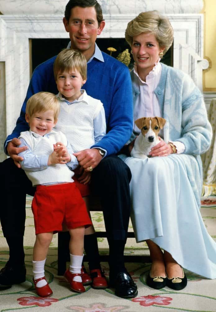 الأمير تشارلز والأميرة ديانا والأمير ويليام والأمير هاري
