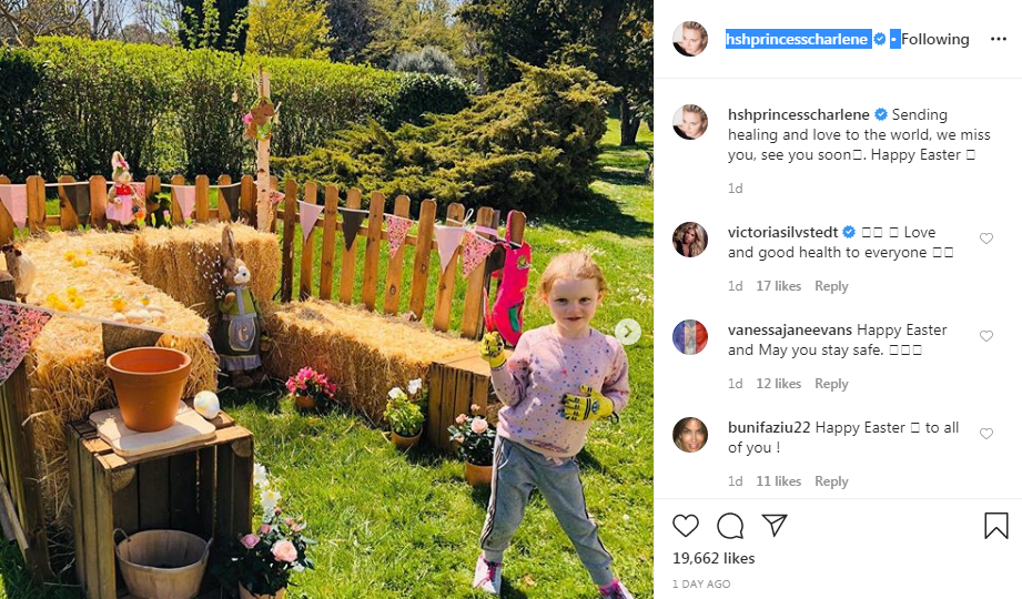 الأميرة شارلين تنشر صور لأطفالها احتفالا بعيد الفصح