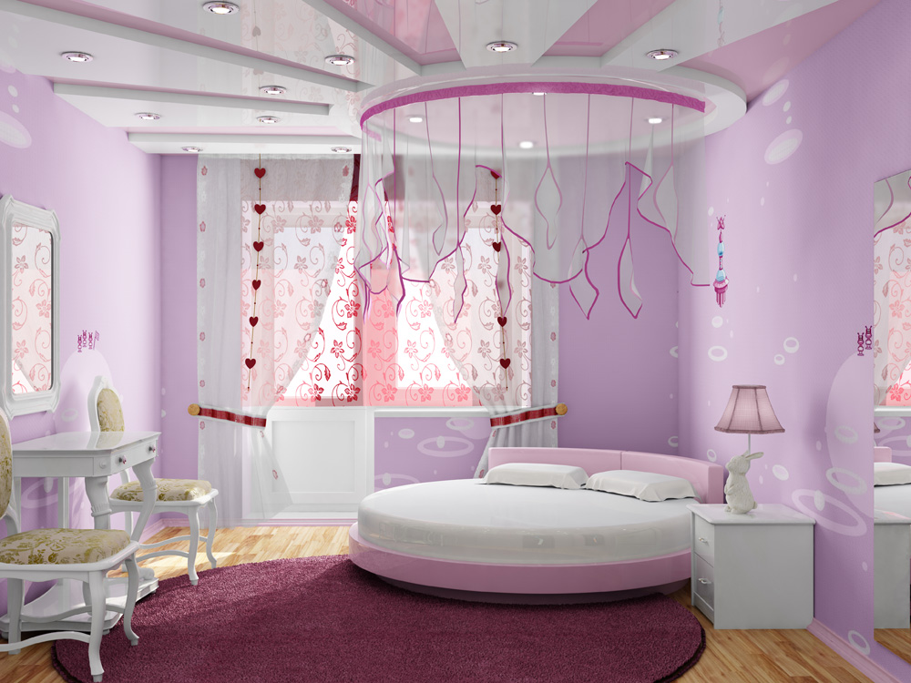 تصميم سرير غرفة بنات مثل سرائر الأميرات
