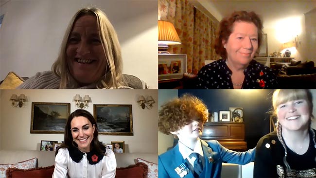 كيت ميدلتون تتحدث مع أسر عائلات عسكريين في مكالمة فيديو جديدة