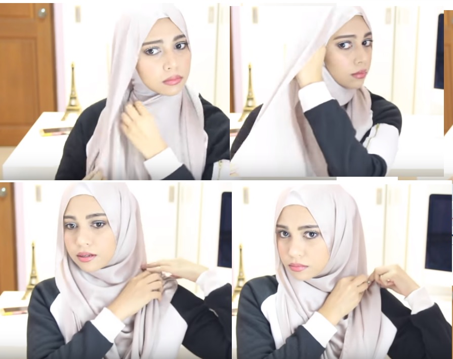  الطريقة الثانية للفة الحجاب الحريري
