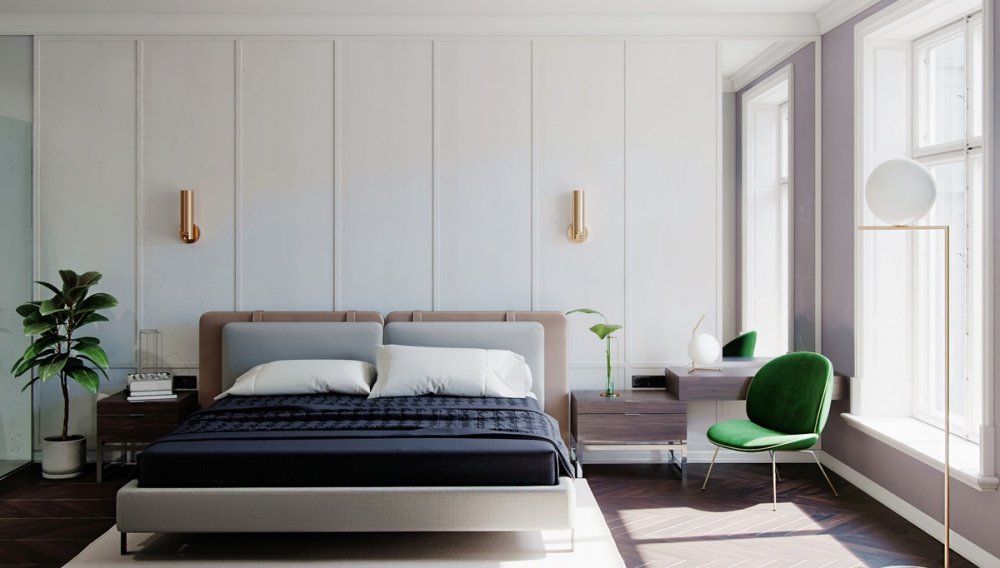 ديكور غرفة نوم بألوان مريحة وطابع عصري