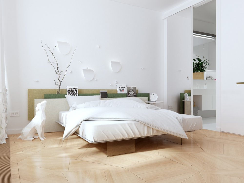 ديكور غرفة نوم عصرية باللون الأبيض