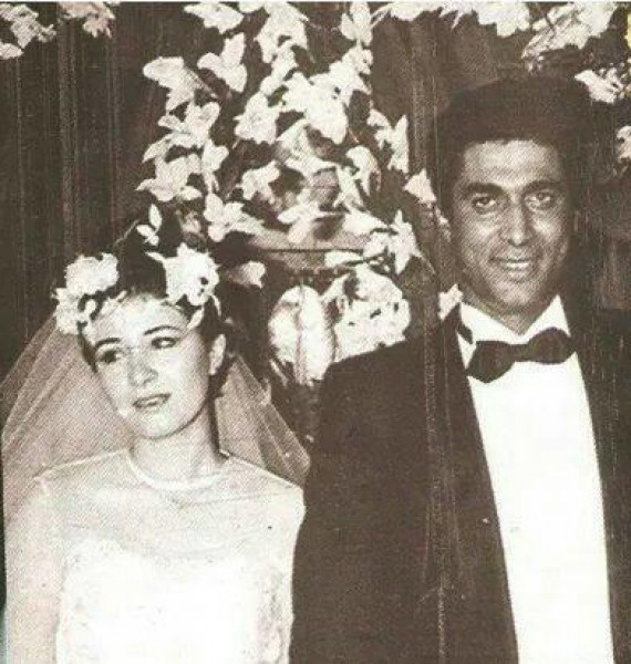 الراحلان أحمد زكي وهالي في يوم زفافهما