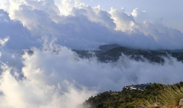 السحاب يعانق جبال السودة وتهلل - المصدر وكالة الأنباء السعودية
