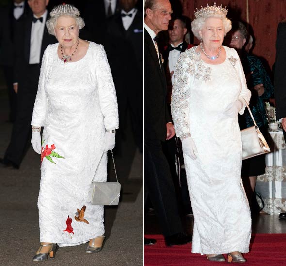 الملكة إليزابيث ترتدي الفستان نفسه مع إجراء بعض التعديلات عليه