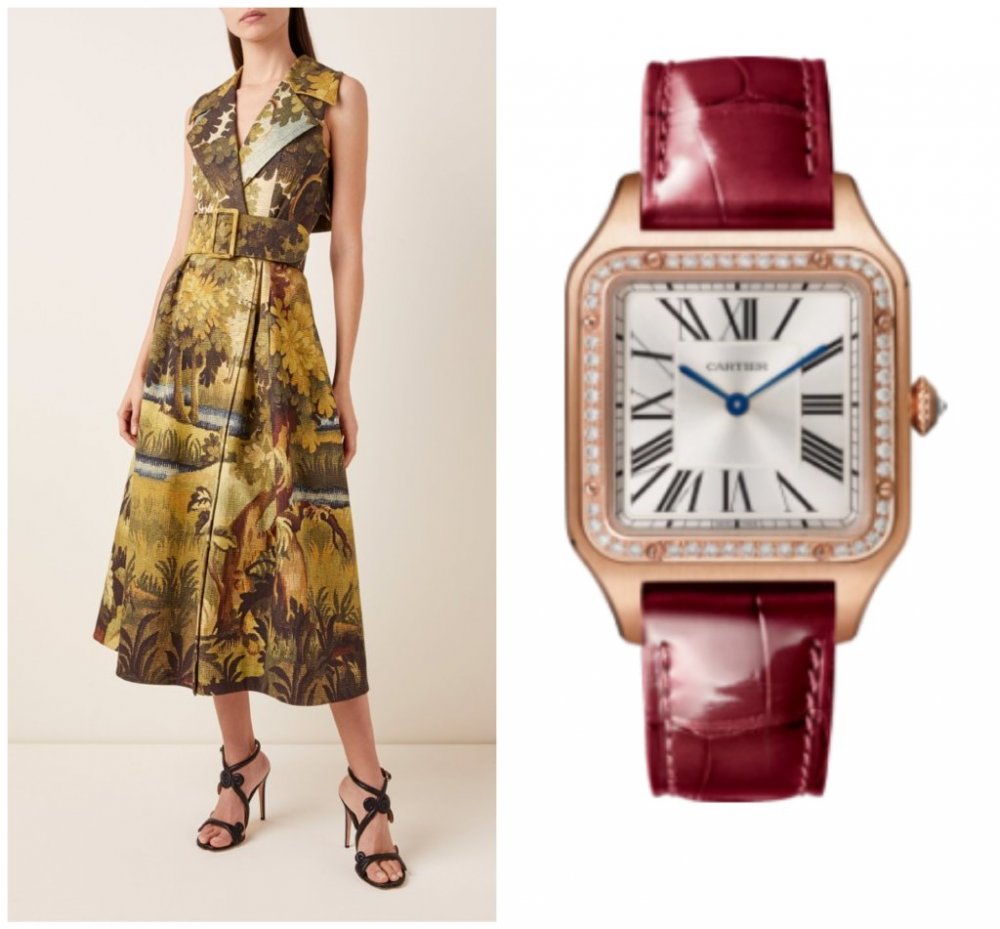ساعة من Cartier وفستان من Oscar de la Renta