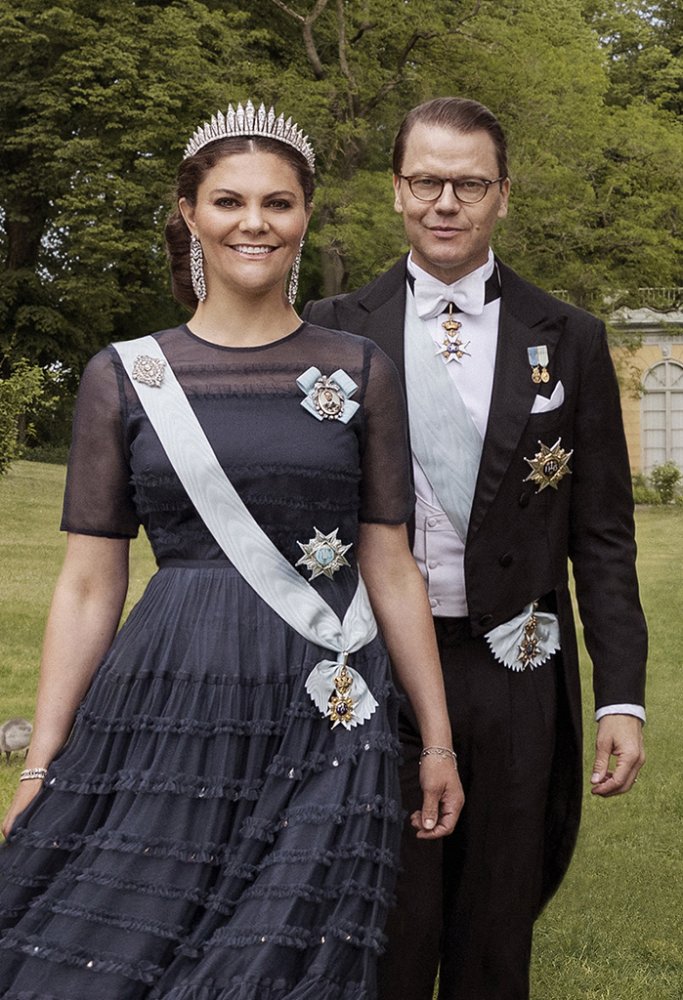 الأميرة فيكتوريا في عيد زواجها ترتدي تاج Baden Fringe Tiara