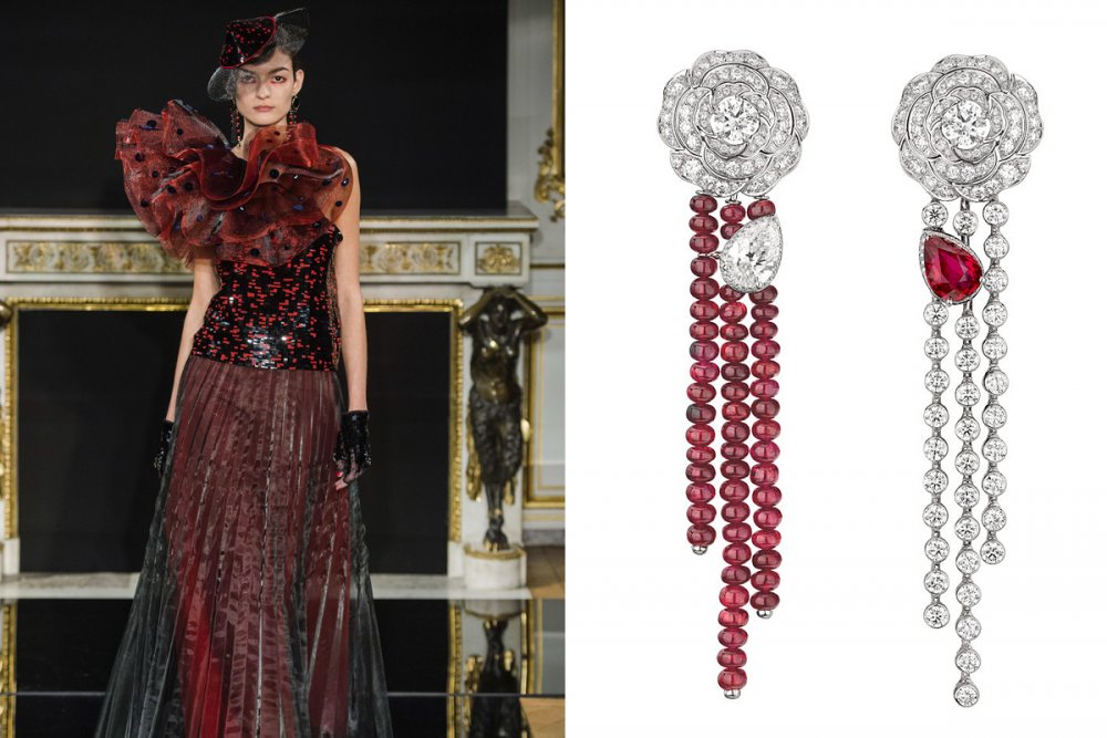فستان أرماني بريفيهArmani Prive ومجوهرات شانيل Chanel