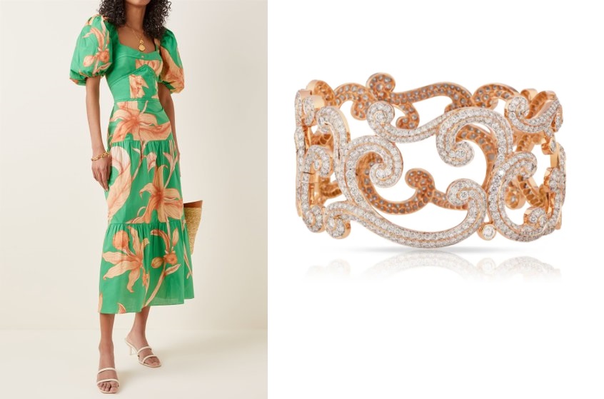 سوار من Fabergé وفستان من Johanna Ortiz