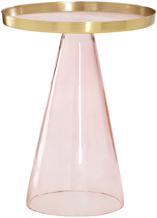 الطاولة الجانبية الزجاجية كريستال Kristal باللونين الوردي والذهبي من مينت أند ماي Mint & May