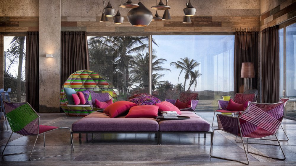 ديكور غرفة معيشة تمزج بين الألوان لمظهر حيوي وعصري