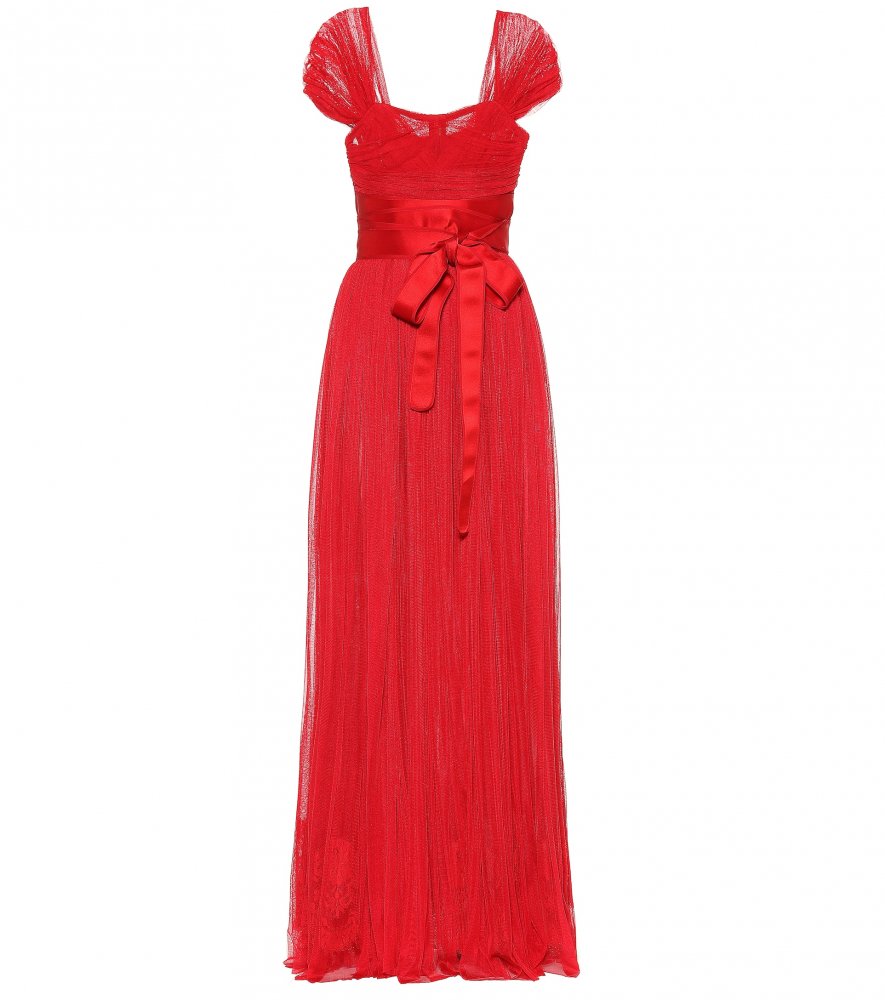 فستان احمر من الحرير من ڑDOLCE & GABBANA.