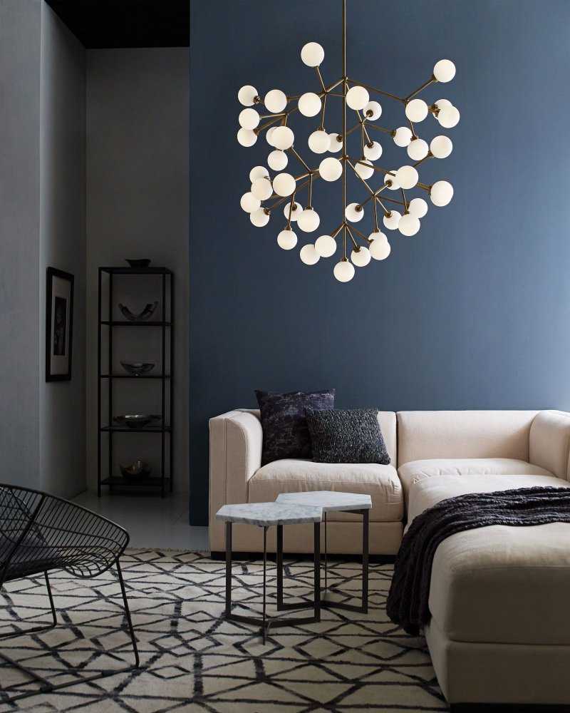الإنارة الليد LED في تصميم ثريا مودرن لغرفة المعيشة 