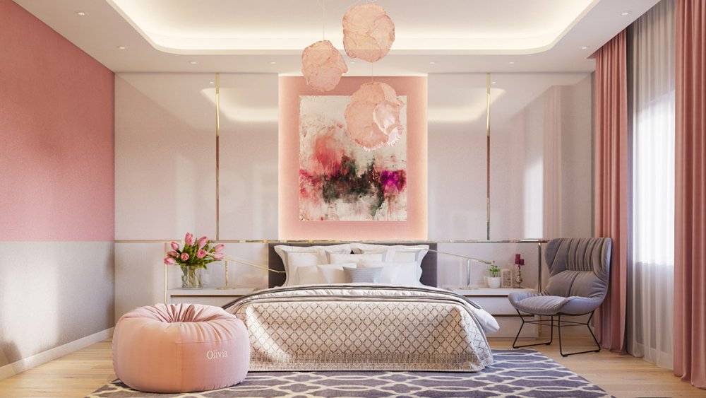 لمسات ناعمة من اللون الزهري الباستيل لديكورات غرفة نوم مميزة