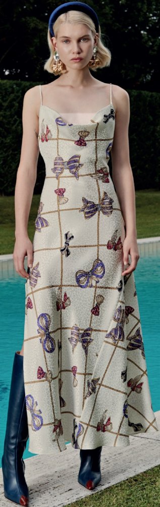 فستان بطبعات عقدة الفراشة من Alessandra Rich