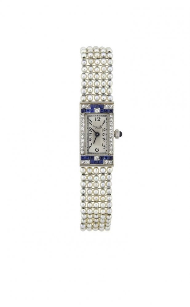 ساعة فينتيج فاخرة مصنوعة من سير اللؤلؤ من Cartier