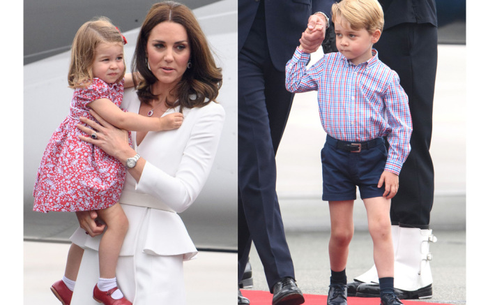 يرتدي دائما الأمير جورج شورت بينما ترتدي الأميرة شارلوت فستان