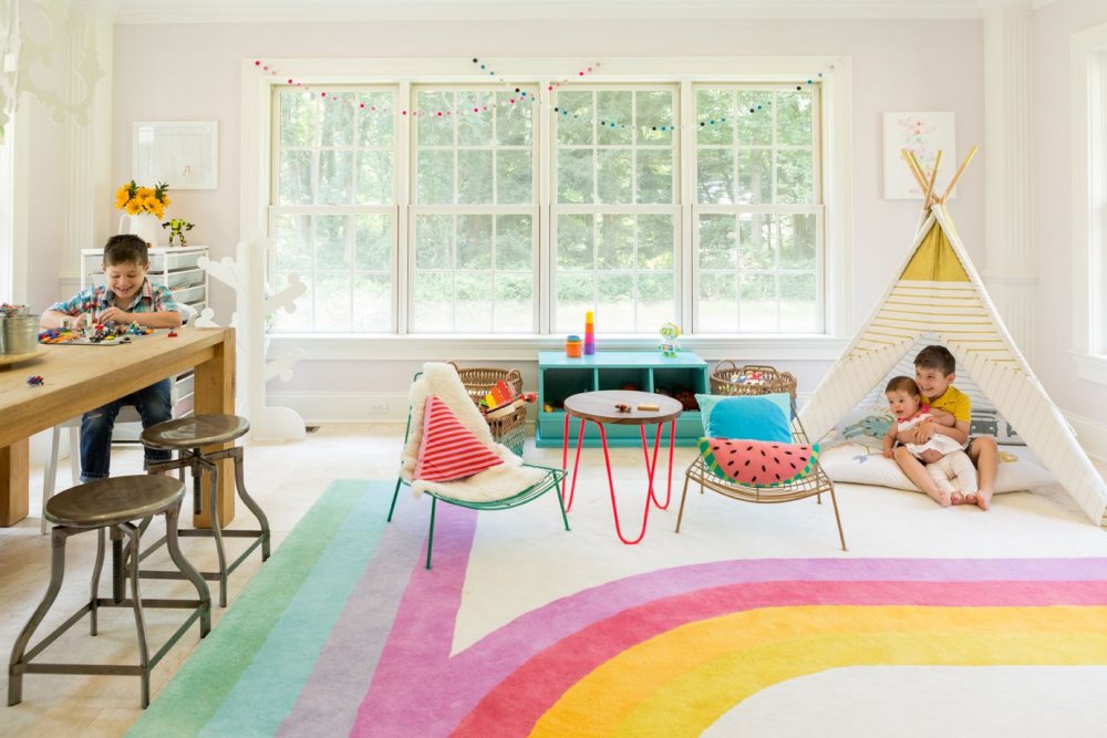 ديكورات غرف لعب أطفال بألوان مبهجة