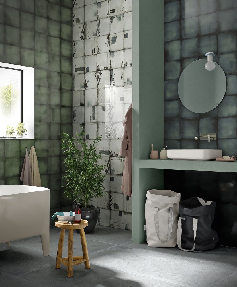 الأخضر بلونه المميز في ديكور حمام فينتاج 2020