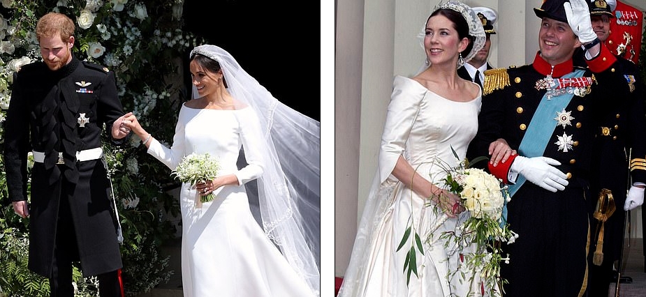 فستان زفاف ميغان ماركل شبيه بفستان زفاف الأميرة ماري