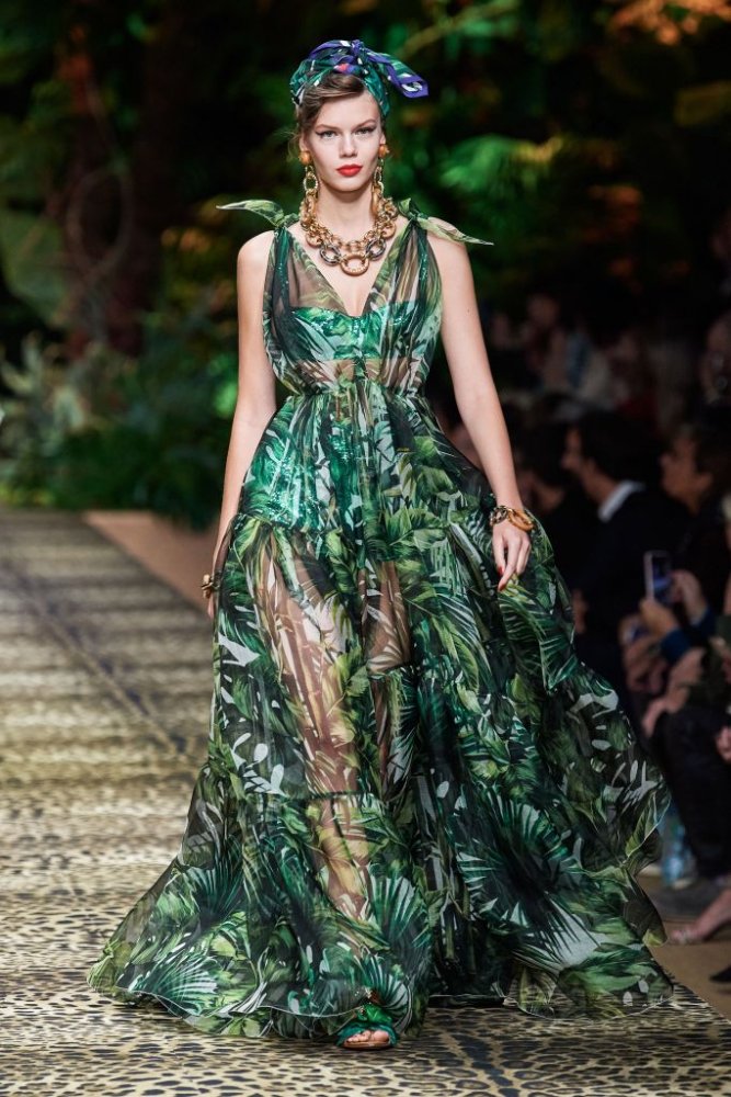 فستان شيفون مشجر من Dolce & Gabbana