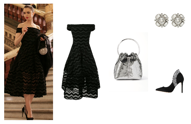  اطلالة أنيقة في فستان باللون الأسود من مسلسل ايملي في باريس