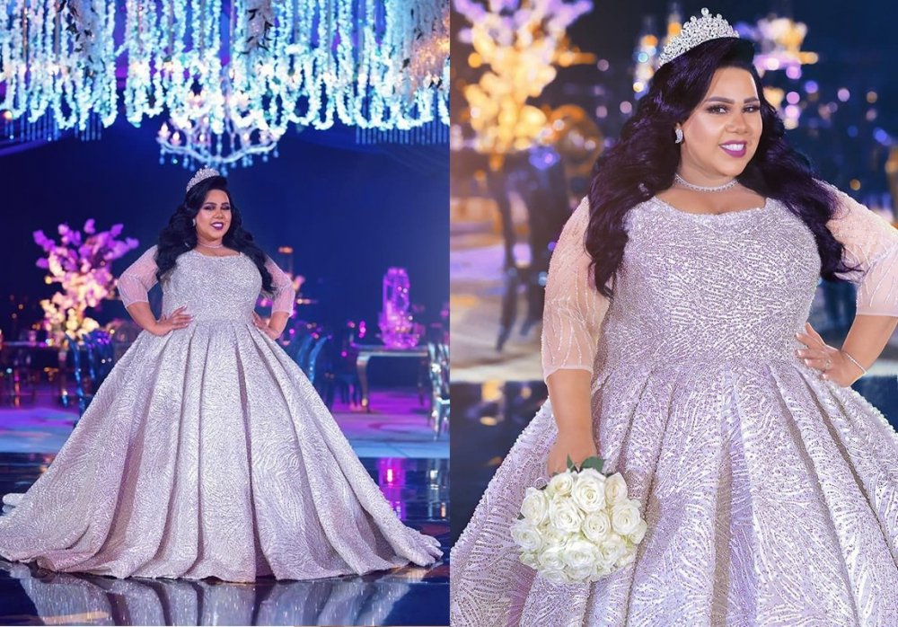فستان زفاف شيماء سيف من سامو هجرس