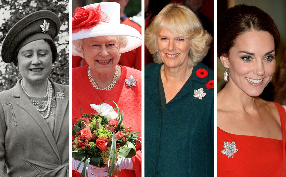 سيدات العائلة المالكة البريطانية يتألقن ببروش The Maple-Leaf.