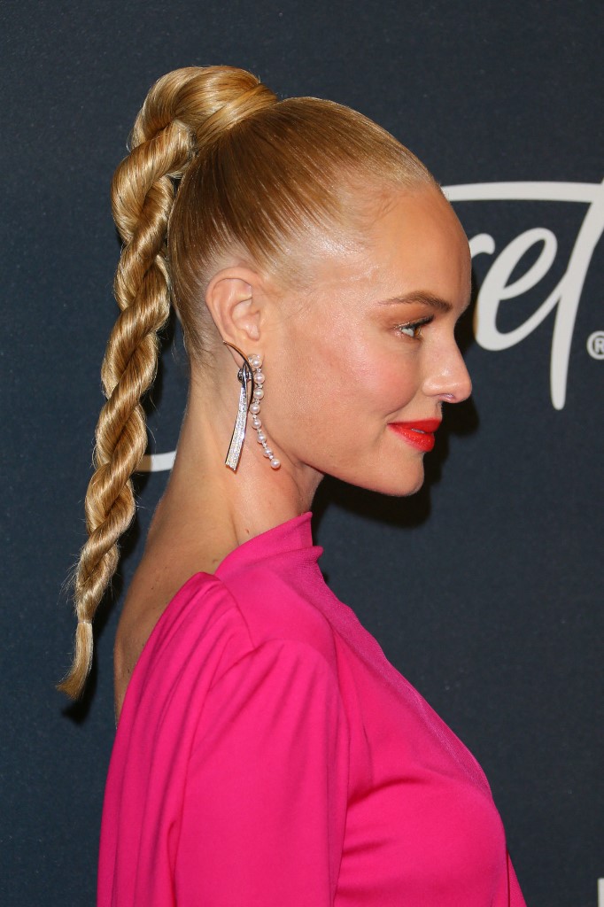 تسريحات شعر الضفائر الطويلة المرفوعة والهندسية من حي Kate Bosworth