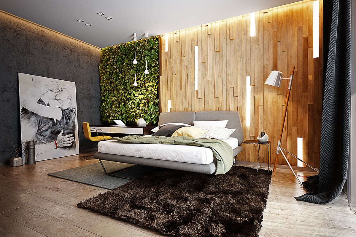 جدار خشبي عصري لغرف النوم