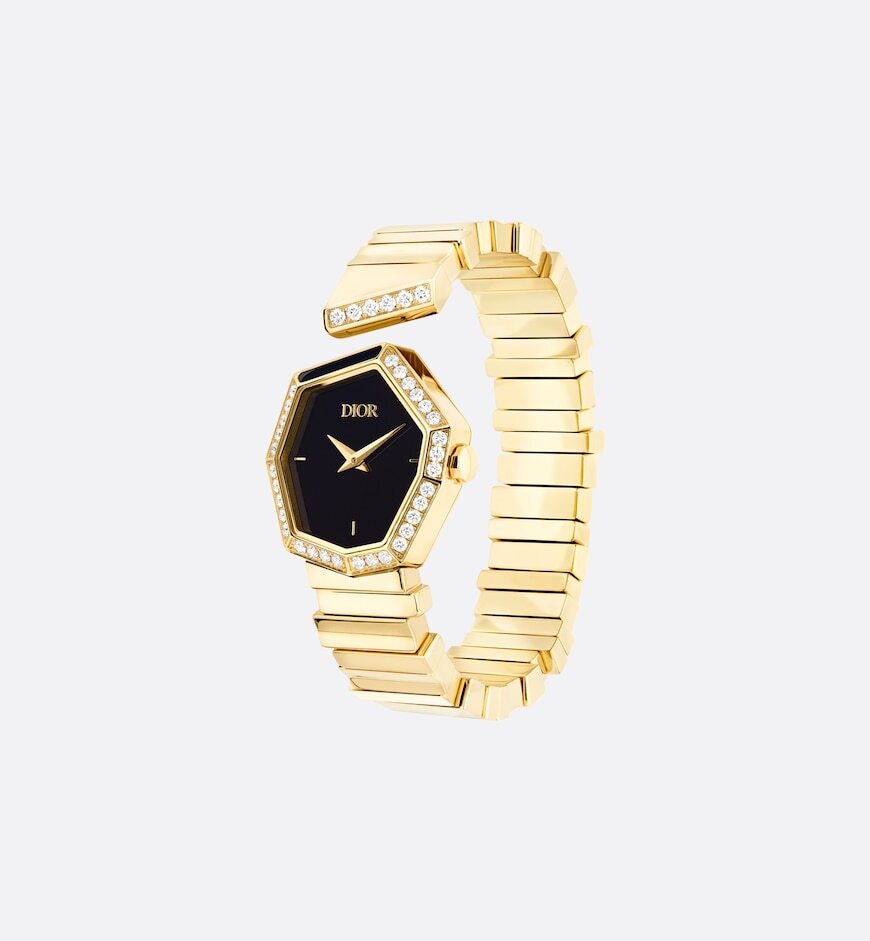 ساعة جيم ديور أونيكس Gem Dior onyx watch المرصعة بالعقيق من ديور