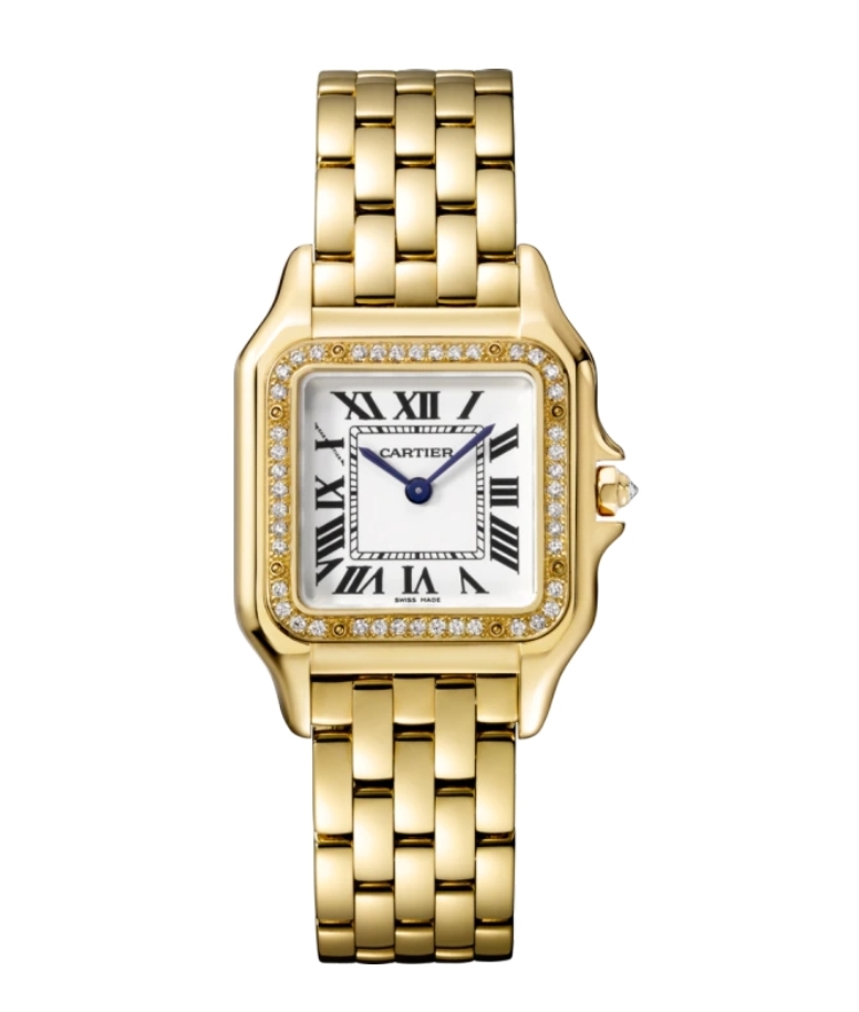 ساعة يد نسائية PANTHÈRE DE CARTIER باللون الذهبي ثمن هذه الساعة حوالي 29,800 دولار